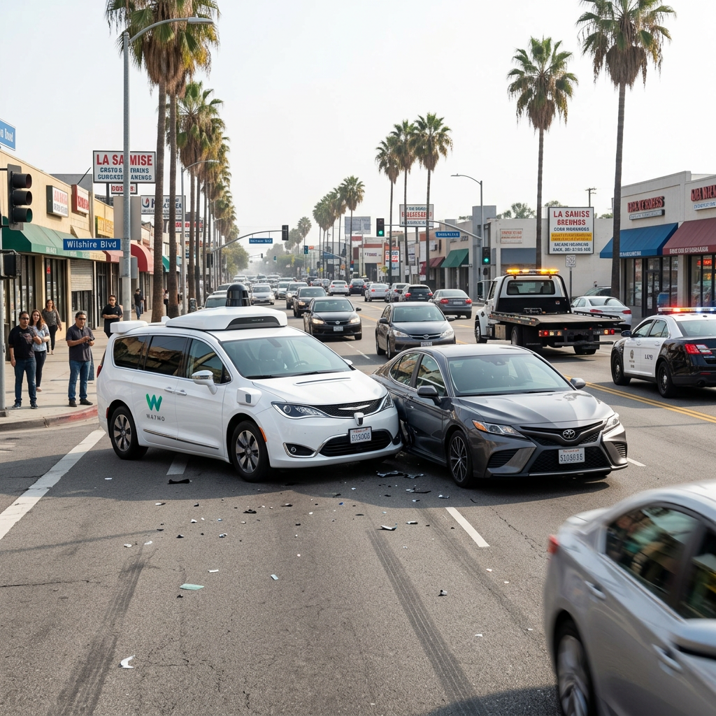 Mujer Gravemente Herida en Choque de Dos Vehículos con Waymo en Los Ángeles, CA